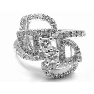 New! Authentic Damiani Madeira Mirror 18k White Gold .80ct Diamond Ring Box Cert